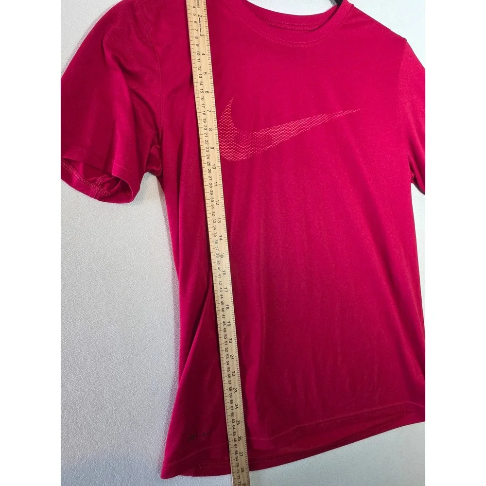 Nike Dri-FIT Mens Large Red Short Sleeve Graphic Swoosh Training T-Shirt